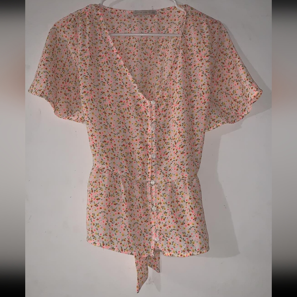 Active USA Floral Pink Blouse